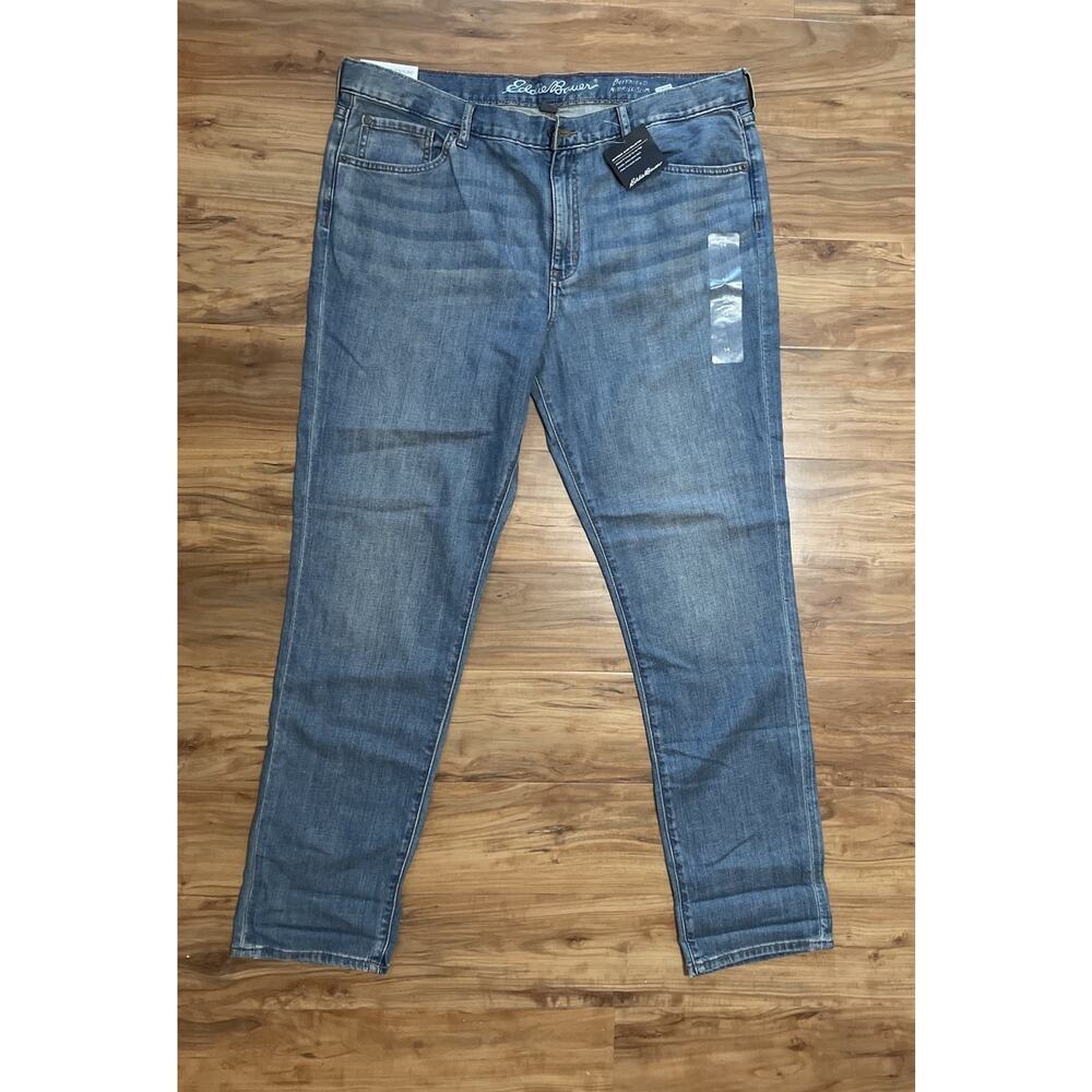 EDDIE BAUER Boyfriend Relaxed Fit Jeans Womens 14 Blue Medium Wash NEW